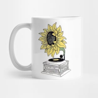 Sunflower record player Mug